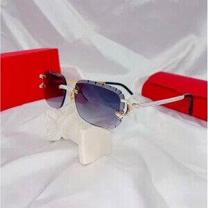 Gradient Lens New Cut Lens Sunglasses square Rimless Sunglasses High Quality